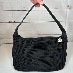 The Sak Black Woven Reactangle Shoulder Bag Y2K